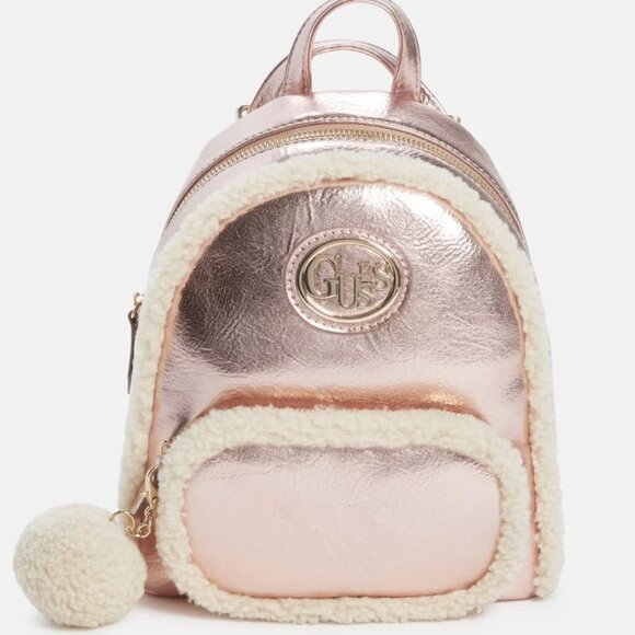 GUESS Metallic Rose Pink Backpack - Picture 2 of 9